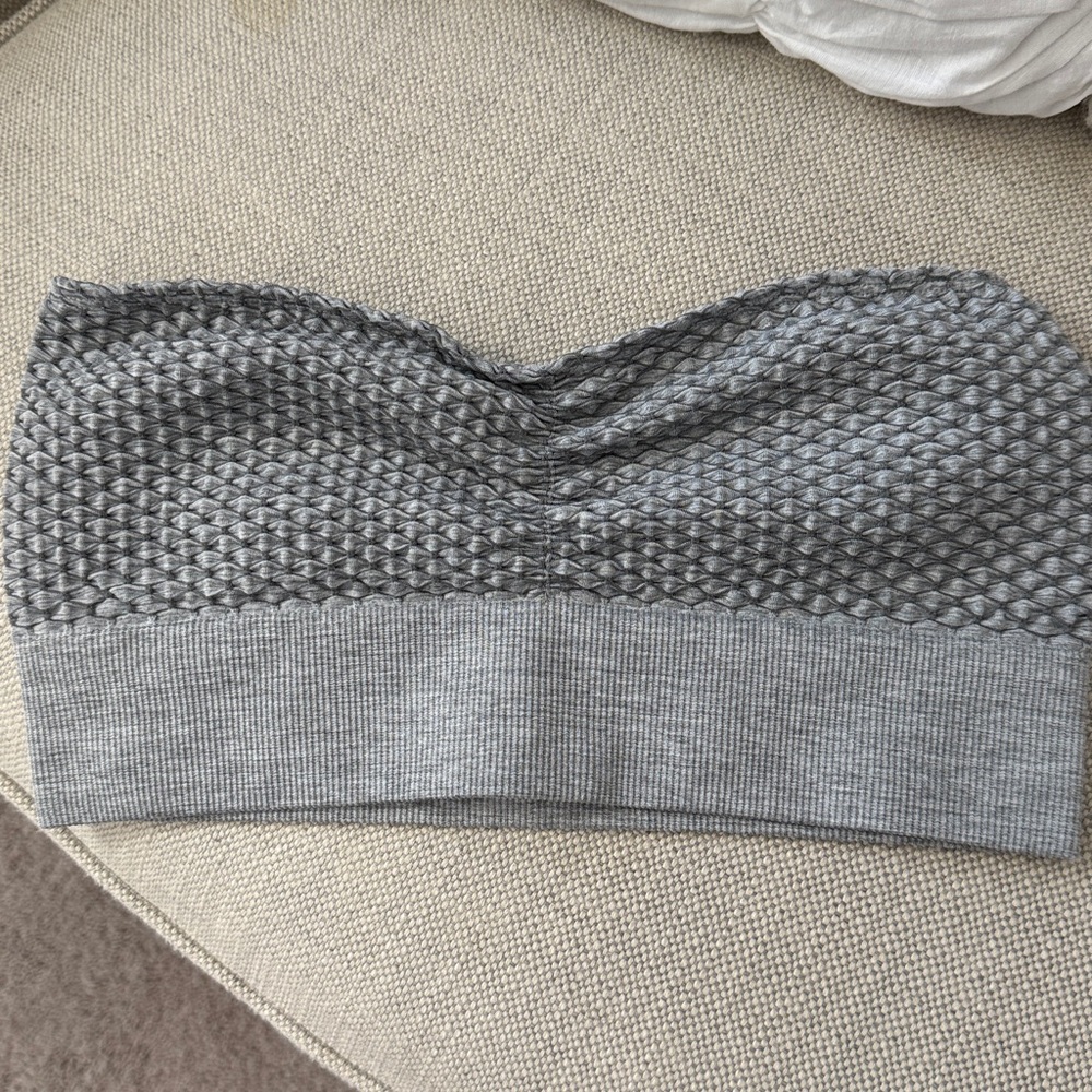 Gray Textured Bandeau Top